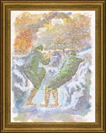 Painting: Daring Turkish soldiers combat under heavy snow